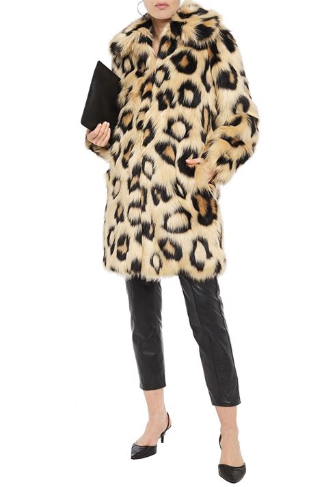 michael kors fake fur coat - faux fur coat leopard print.